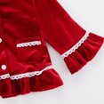 thumbnail image 5 of SILVERCELL 18M-5T Toddler Solid Color Ruffle Pajamas Outfit Girls Long Sleeve Button Down Shirt Top and Pants 2Piece Set, 5 of 14
