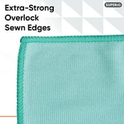 Superio Glass Window Cleaning Cloth, Microfiber Cleaning Cloths for Glasses, Cars, Lens, Screen, Streak, and Lint Free (14x16, 4)