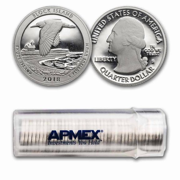 2018-S ATB Quarter Block Is National Proof 40-Coin Roll (Silver)
