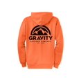 thumbnail image 2 of Gravity Outdoor Co. Zip-Up Hoodie - Neon Orange - Black Logo - 2X-Large, 2 of 2