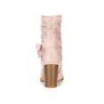 thumbnail image 4 of BLISSFUL STEP Women's Slouch Boots Ankle-High Block Heel Bow Decor Boots Dust Pink 9, 4 of 8