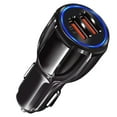 thumbnail image 3 of PENGXIANG Car Charging Adapter Dual USB Ports Lighter Socket Adaptor Car Phone Tablet USB Charger  Black, 3 of 10