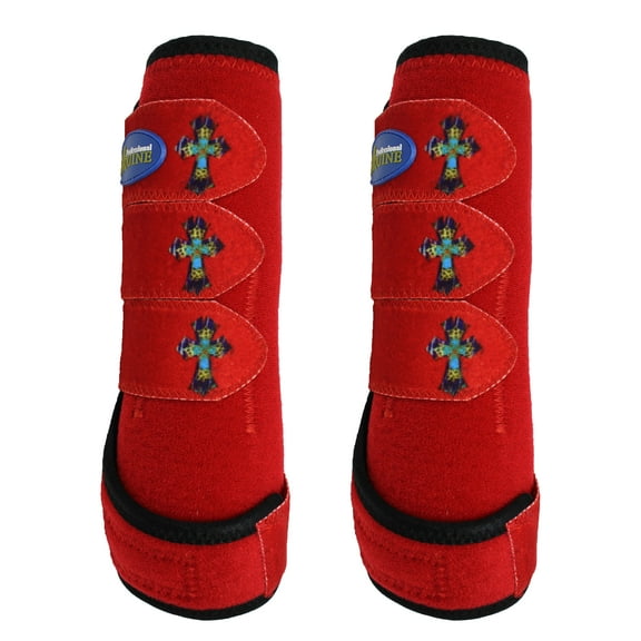 Horse  Medium Sports Medicine FRONT Splint Boots Cross 4177A