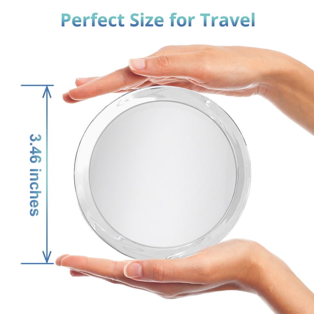 15X Magnifying Mirror – Use for Makeup Application - Tweezing – and Blackhead/Blemish Removal – Round Mirror with Three Suction Cups for Easy Mounting, 3.46 Inch