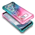 thumbnail image 2 of Nagebee Phone Case Compatible for Samsung Galaxy S8 Case Sparkle Glitter Liquid Bling Women Cute Cover (Pink/Aqua), 2 of 5