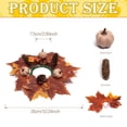 thumbnail image 2 of 4 Pcs Artificial Maple Leaves & Berries Candle Rings, 11" Wide Autumn Wreaths, Fall Candle Holders, Farmhouse Thanksgiving Candle Holder Wreaths, Wedding Centerpiece Table Door, Halloween Decoration, 2 of 6