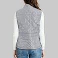 thumbnail image 6 of larppty Women's Vest, Stand Collar Lightweight Zip Up Front Quilted Padded Vest for Women (Light Gray, XXL), 6 of 6