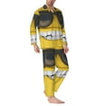 thumbnail image 2 of Fotbe Smiling With Sunglasses Pijama de Hombre con Estampado de Manga Larga, Conjunto de 2 Piezas, Ropa de Dormir Suave y Cómoda con Bolsillos-Medium, 2 of 7