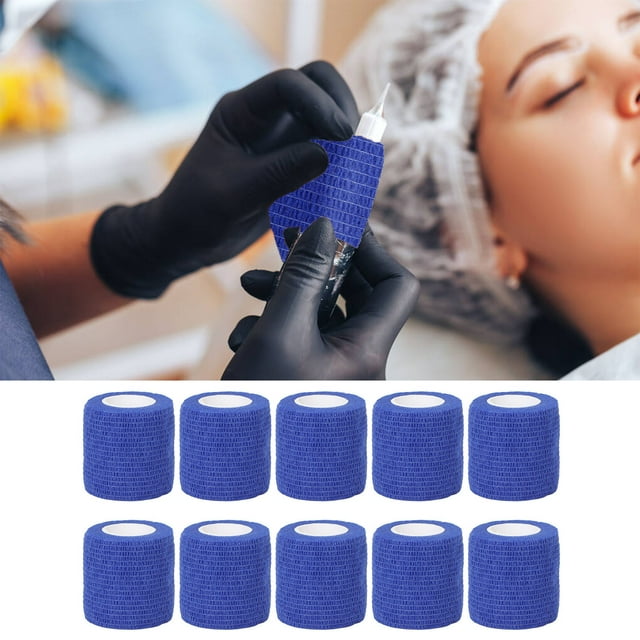 Bandage Élastique Auto-Adhésif, Facile d'Accès, Enveloppe de Compression Jetable en Tissu Extensible Multifonction pour Outils de Mise en Forme pour Poignée Bleu, Bleu Foncé, Bleu Ciel
