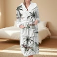 thumbnail image 5 of Plus Size Robe for Women Fuzzy Loungewear Oversized Warm Women's Robes Bath Womens Bathrobe White1, 5 of 5