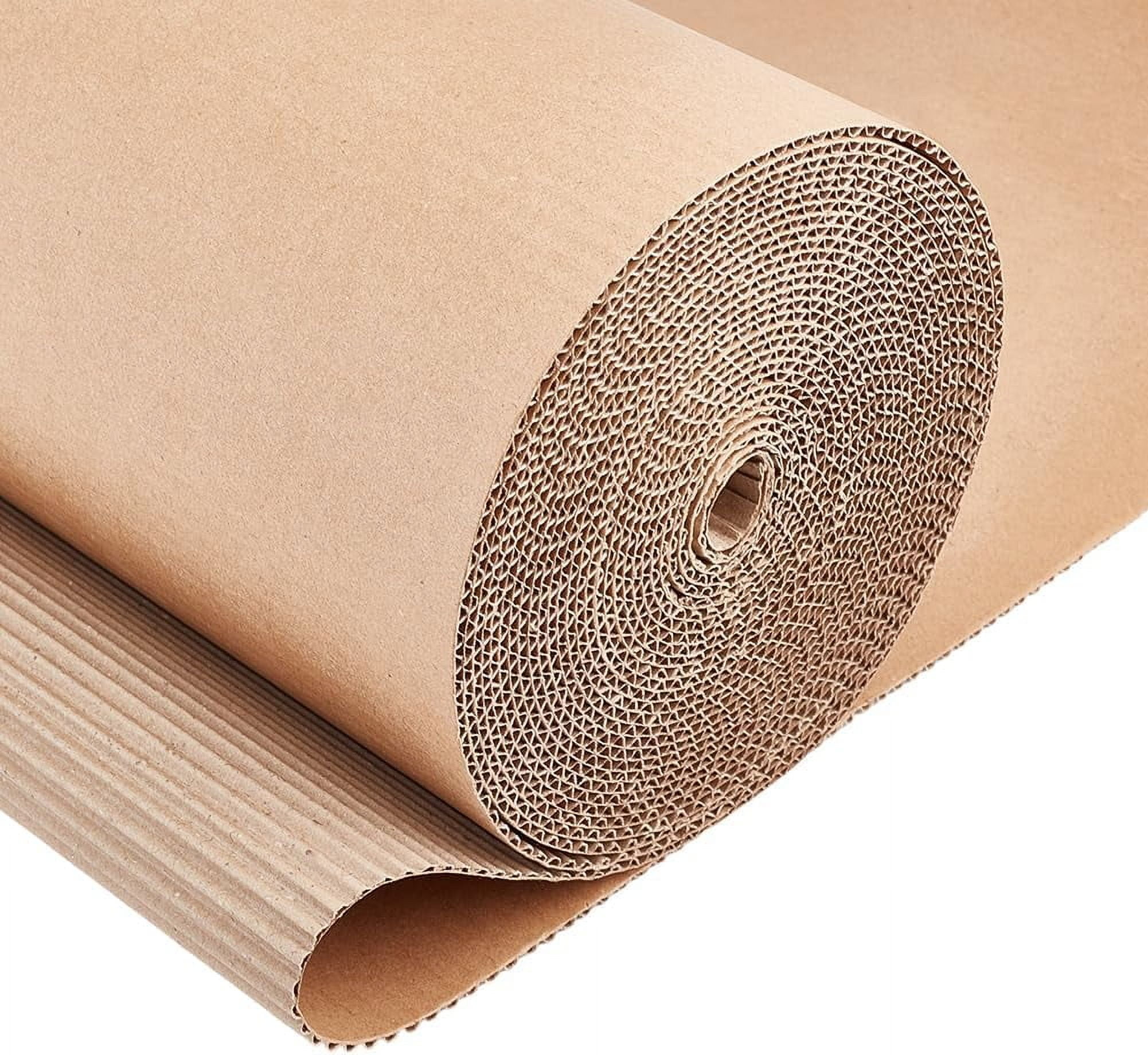 78.7x13.7inch Brown Single Face Corrugated Corrugated Cardboard Roll Durable Corrugated Wrap Paper for Packing Mailing Moving 2mm Thick Colorful DIY