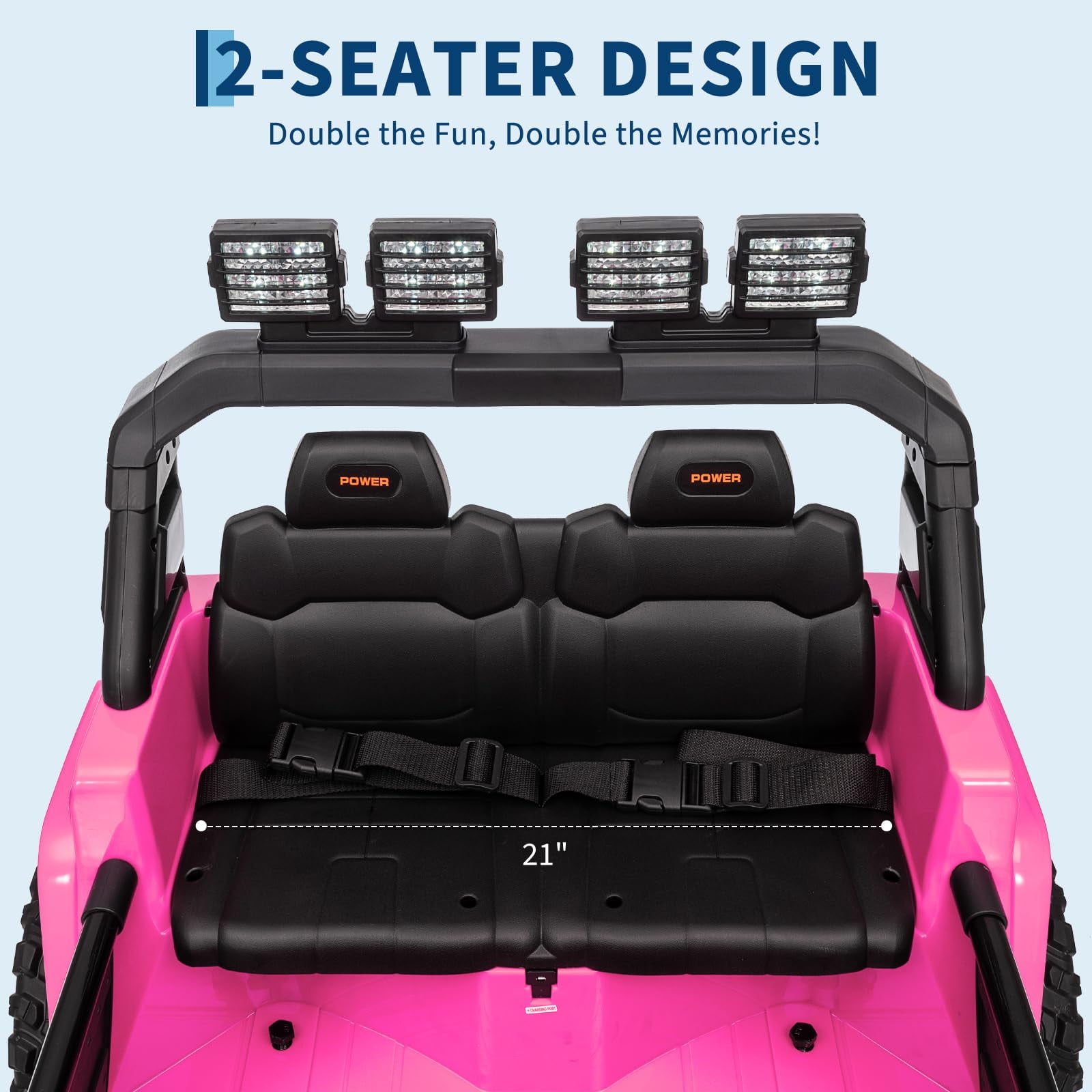 TXT-MATRIX 24V 2-Seater Ride On Jeep - Parent Remote, Dual 400W Motors, Bluetooth & LED, 4 Wheels Suspension