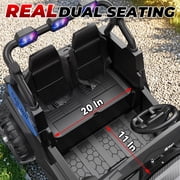 TOKTOO 24 Volt Ride on Toy for Big Kids, 24V Ride Ons with 4 Power EVA Wheels, 24V 2 Seater Battery Powered Ride on UTV Car, 4WD, 800W, 5.1 Mph, Kid Electric Car with Remote Control, Aged 3-8Y, Blue