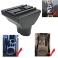 thumbnail image 4 of Organizador de la Consola Central, 7 Puertos USB Box de Reposabrazos Teléfono Copa de agua negra Cupather de cuero artificial Para Interior Auto, 4 of 7