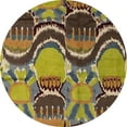 thumbnail image 1 of Ahgly Company Indoor Round Abstract Copper Green Abstract Area Rugs, 3' Round, 1 of 6
