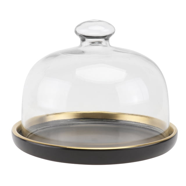 MasteelfCA 1 Set Cake Glass Cover Ceramic Tray Set Food Preservation Cover Cake Tray Set