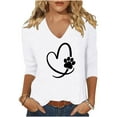 thumbnail image 2 of Perfectbot 3/4 Sleeve T-Shirts for Women V Neck Tunic Dressy Casual Blouses Fashion Tops Tees, 2 of 3
