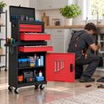 thumbnail image 5 of Ktaxon 4-Drawer 2-in-1 Rolling Tool Chest & Storage Cabinet, Mechanic Organizer, 23.2" L x 11" W x 40.2" H, Black & Red, 5 of 11