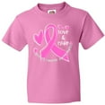 thumbnail image 3 of Inktastic Love, Care, Cure Breast Cancer Awareness Pink Ribbon Youth T-Shirt, 3 of 5