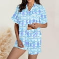 thumbnail image 2 of Women's Two Piece Outfits For Women Short Sleeve V Neck Shorts Set, 2 of 2