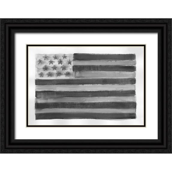 Shamp, Cindy 24x18 Black Ornate Wood Framed with Double Matting Museum Art Print Titled - Big Flag II