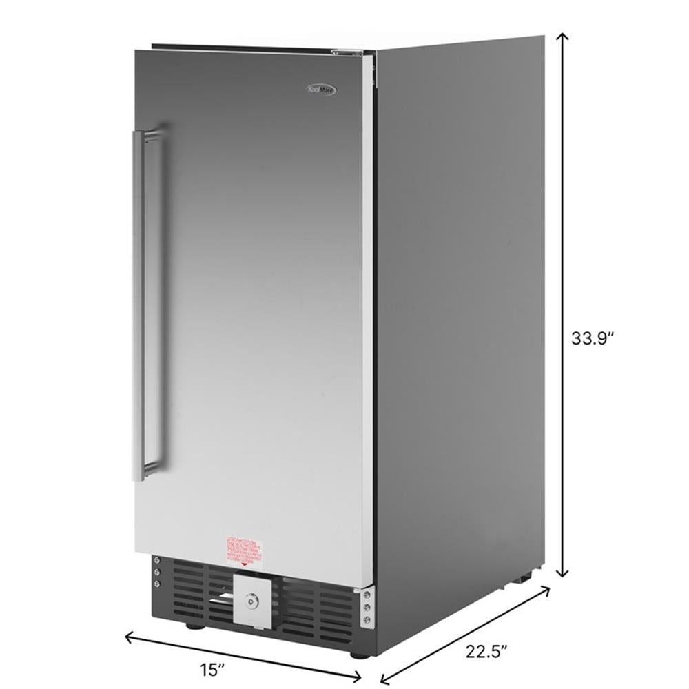 Pemberly Row Stainless Steel 3 cu. ft. Built-In Refrigerator and Beverage Cooler