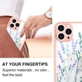 thumbnail image 2 of Compatible with Aesthetic Clear Floral Leaf Lavender iPhone 14 Pro Max Case with Pearl Bracelet Chain (Pink), 2 of 6