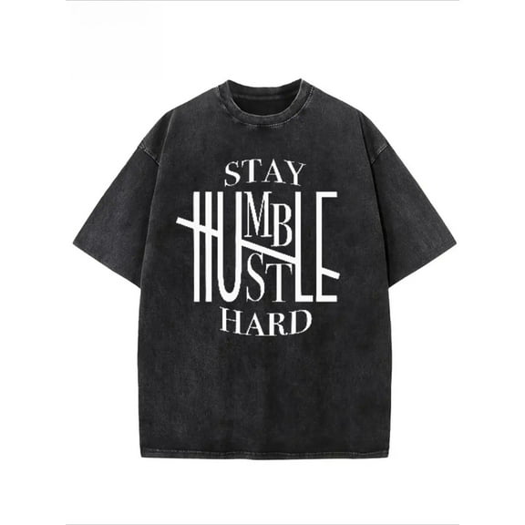 Heavy Tee Black S-2XL Pure Cotton Retro Washed Short Sleeve T-Shirt Top Casual Summer Plus Size