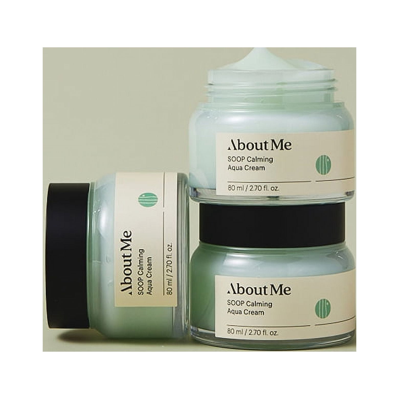 About Me Soop Calming Aqua Cream - Intense Moisturizing Face Cream for Dry and Sensitive Skin, 100 Hours Of Lasting Hydration (80ml/2.7oz)