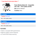 thumbnail image 2 of Power Window Motor Kit - Compatible with 1989 - 1993 Cadillac DeVille 1990 1991 1992, 2 of 2