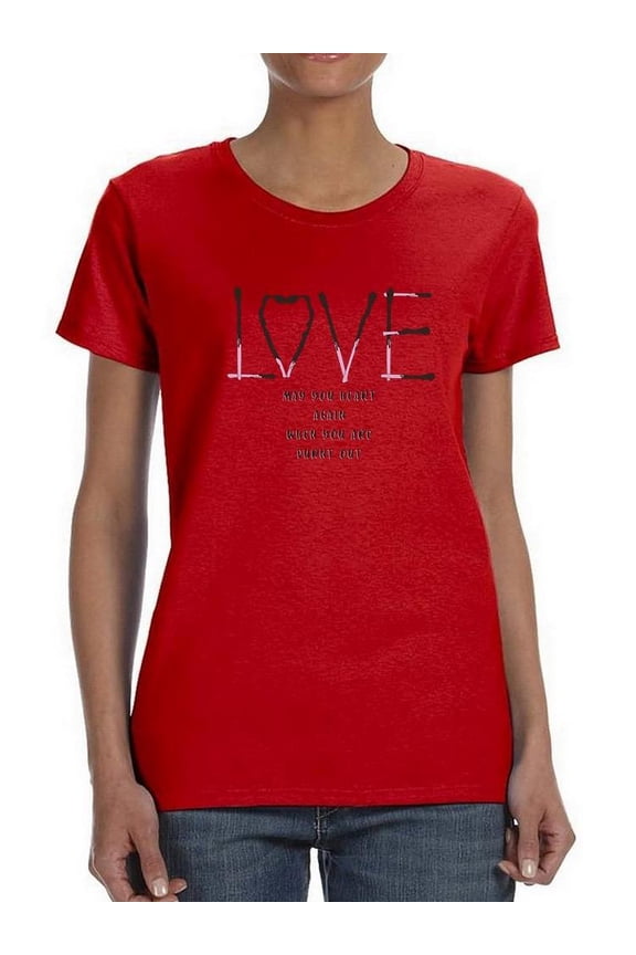 Burnt Match Love Art Shaped T-Shirt Women -Image by Shutterstock, Female XX-Large