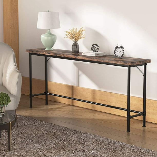 Table Rustic Sofa Brown, Very Narrow Console Table For Narrow Hallway