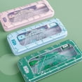 thumbnail image 6 of Multi-function Stationery Plastics Learning Measuring Tool Straightedge Trigonometry Protractor Drawing Ruler BLUE, 6 of 8