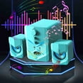 thumbnail image 2 of WNFJR Computer Speakers, Mini PC Speakers with Subwoofer, Desktop Speakers with RGB Lights, USB Powered, Stereo Sound, Gaming Speakers for Monitor/Laptop/Tablet, 2 of 4