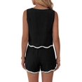 thumbnail image 6 of Women's Outfits Sets Cropped Tank Tops Shorts for Casual Vacation Black S, 6 of 10