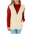thumbnail image 2 of Puntoco Chaqueta Sin Mangas Con Estampado De Cuadros De Invierno Para Mujer, Cárdigan Con Parte Delantera Abierta, Abrigo De Peluche, 2 of 9