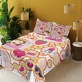 thumbnail image 2 of Ambesonne Lady Emoji Fitted & Top Sheet Set with Sham, Unicorn Poo Monkey Print, Pale Pink Hot Pink White, 2 of 5