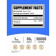 BulkSupplements Pure Biotin Powder - 1mg per Serving - 50 Grams (1.8 oz) - 50000 Servings