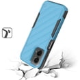 thumbnail image 4 of Designed for Motorola Moto G Stylus 5G 2024 Hybrid lined shockproof dual layer Rugged 2in1 Hard PC & Silicone TPU Non Slip Textured Tough Phone Case Cover [Sky Blue], 4 of 11