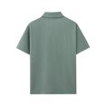 thumbnail image 4 of Mens Textured Button Down Shirt Short Sleeve Casual Summer Collared Beach Shirt with Pocket Lightweight Vacation Top, 4 of 4