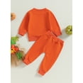thumbnail image 5 of Toddler Baby Boys Halloween Outfits Pumpkin Face Sweatshirts Long Pants Set Fall Winter Halloween Party Clothes, 5 of 8
