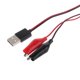 thumbnail image 2 of Pinzas de prueba con conector USB macho, adaptador de fuente de alimentación, cable rojo y negro, 2 of 5