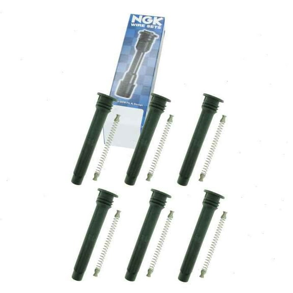6 pc NGK Ignition Coil Boots compatible with Jeep Wrangler 3.6L V6 2012-2015
