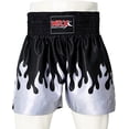thumbnail image 7 of Men Boxing Shorts MMA Mauy Thai Training Fitness Gym Cage Fight Kickboxing Trunks Clothing Black Silver Flame Medium, 7 of 7