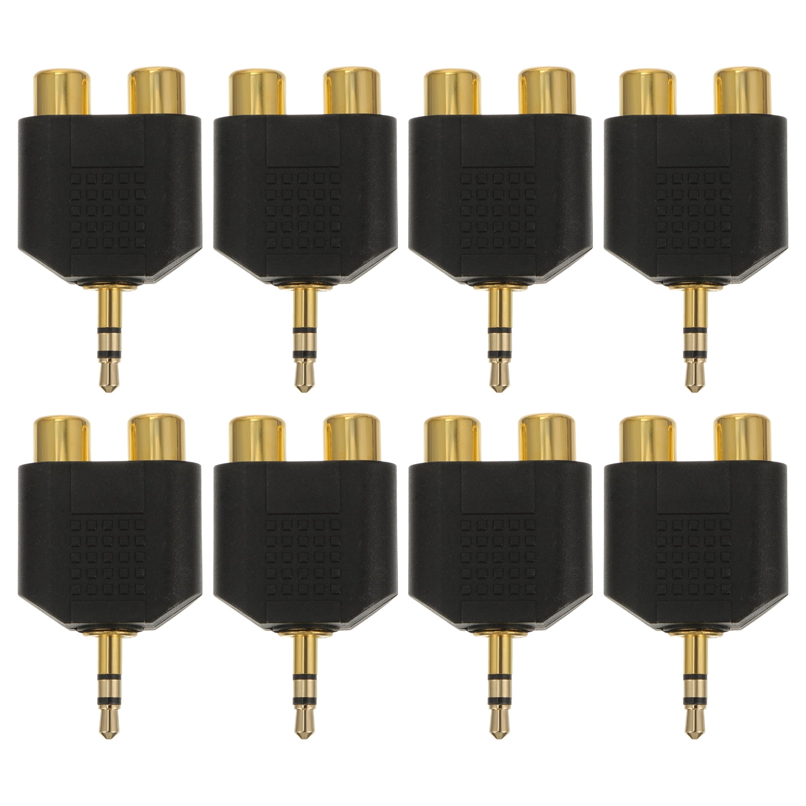 8pcs 3.5mm Male to 2 RCA Female Connector Adapter Stereo Jack Y