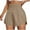 Khaki, variant on GEWSEY Womens High Waisted Running Shorts Quick Dry Athletic Workout Shorts with Mesh Liner Zipper Pockets (, L)