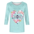 thumbnail image 5 of Qulqfy Scoop Neck Womens Graphic T Shirts Causal Love Heart Slim Fit 3/4 Length Sleeve Tunic Vacation Basics Spring Tops for Women L, 5 of 5