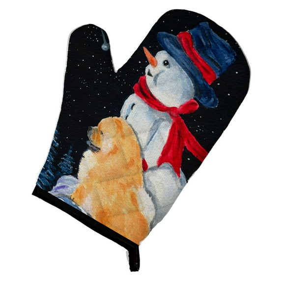 Snowman with Chow Chow Oven Mitt