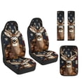 thumbnail image 7 of Xoenoiee Deer Americna Flag Maple Leaves Print Car Seat Covers Full Set of 5 for Women Men, Faux Leather Auto Seat Cover Protector with Seat Belt Covers and Center Console Cover, 7 of 7