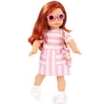 thumbnail image 5 of Gotz: Precious Day: Julia Summer - 18" Standing Poseable Doll, Pink-White Striped Dress, Woven Purse & Sunglasses, Red Hair, Collectible Toy, Kids 3+, 5 of 8
